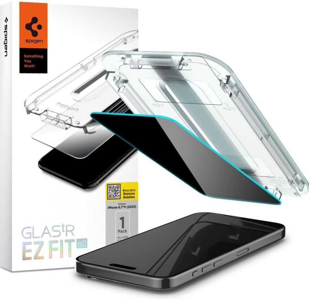 Spigen GLAS.tR EZ Fit - Schermbeschermer voor mobiele telefoon