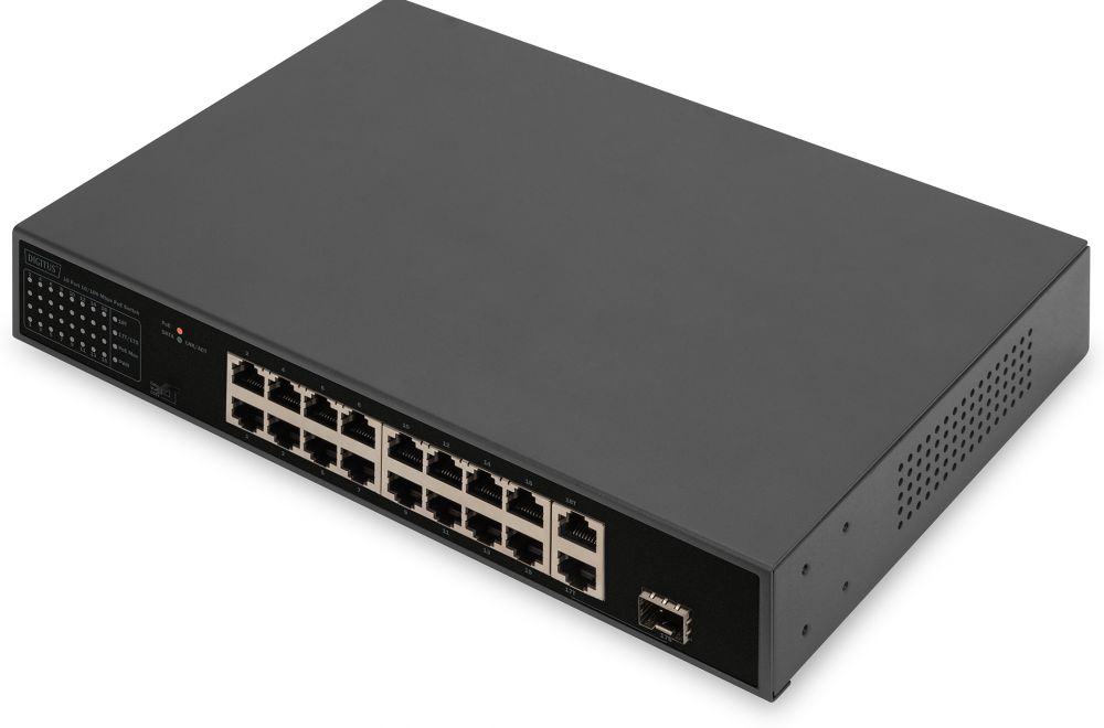 ZUB Digitus PoE Switch 16-port  1x GE RJ45,1x SFP