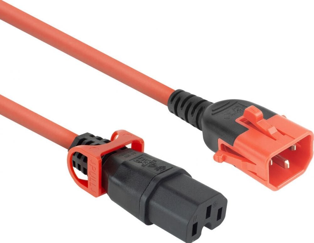 POWERCORD C14DL-C15L RED 3.00M. 1 stk