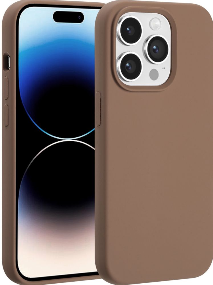 Accezz Liquid Silicone Backcover met MagSafe iPhone 14 Pro - Lichtbruin
