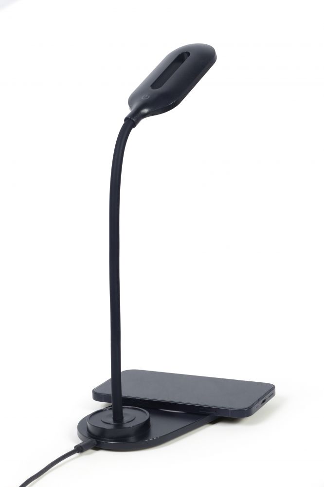 gembird Schreibtischlampe met kabellosem Lader, zwart.