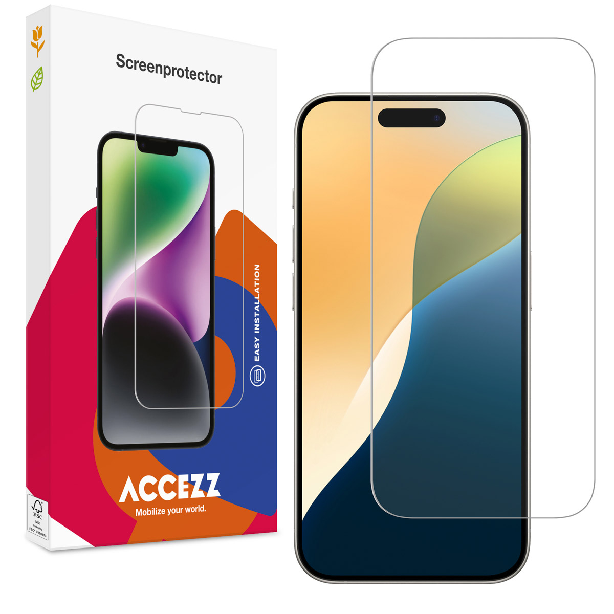 Accezz Gehard Glas Screenprotector iPhone 16 Pro - screenprotector