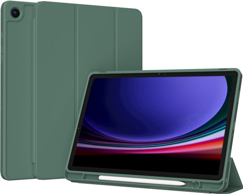 Accezz Smart Silicone Bookcase Samsung Galaxy Tab A9 Plus - Donkergroen