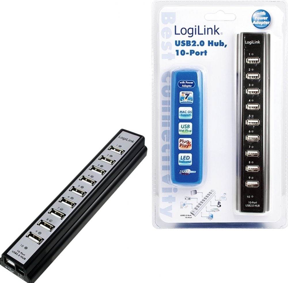 LogiLink USB 2.0 Hub 10-Port - Hub