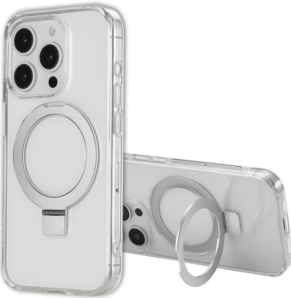 Accezz Ring Stand Backcover met MagSafe iPhone 15 Pro - Transparant
