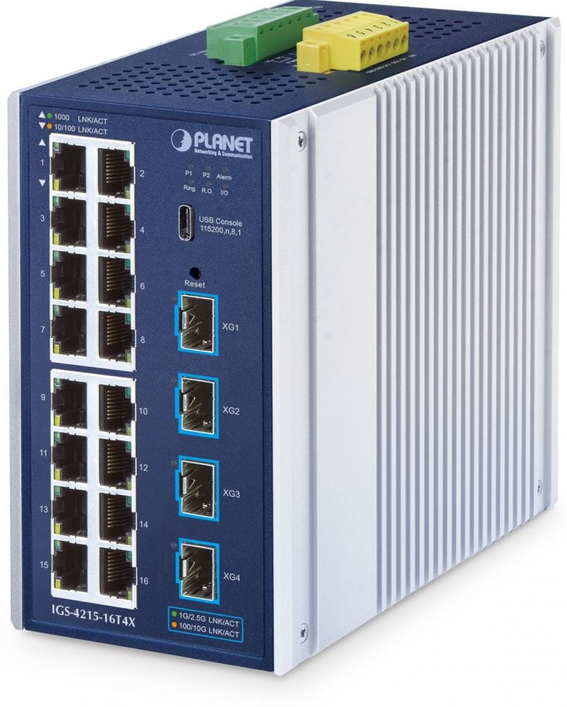 Planet Industrial L2/L4 16-Port Managed Switch IGS-4215-16T4