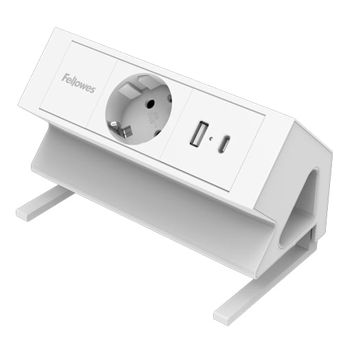 Fellowes Strommodul Schreibtisch 1xSteckdose,USB-A,USB-C wei