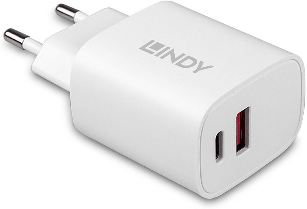LINDY USB Typ A & C Charger 20W, weiß