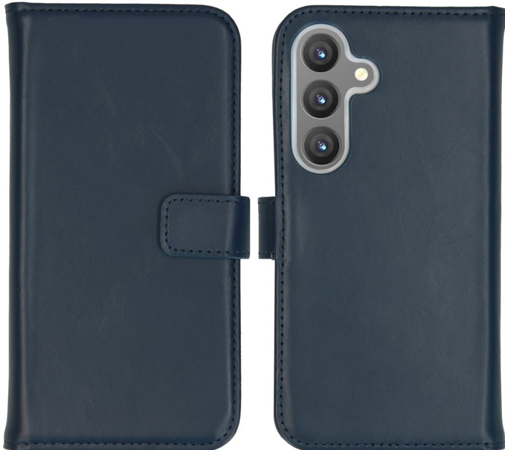 Selencia Echt Lederen Bookcase Samsung Galaxy S24 - Blauw