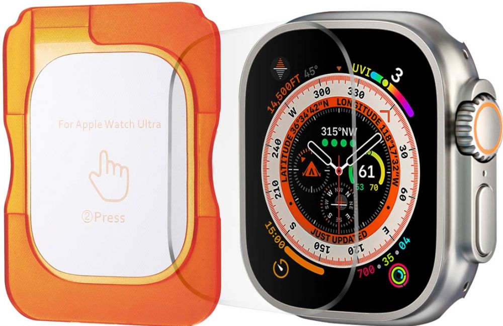Accezz Gehard glas screenprotector met applicator Apple Watch Ultra (2) - 49 mm