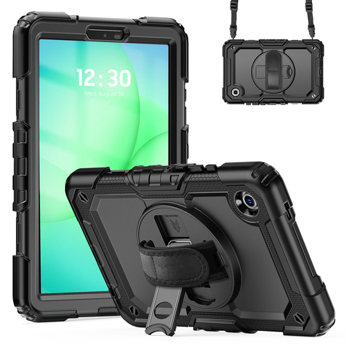 Accezz Rugged Backcover met schouderstrap voor de Samsung Galaxy Tab A11 Plus – Zwart