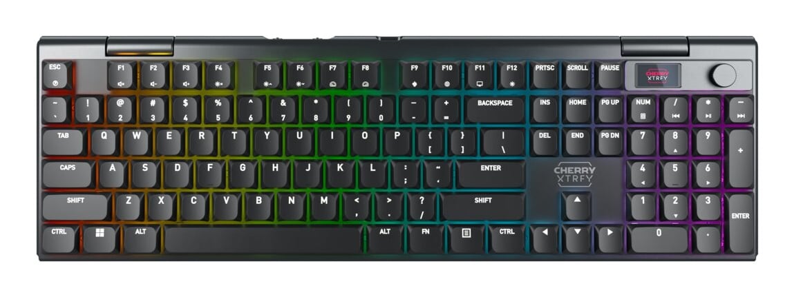 CHERRY XTRFY MX 10.1 Wireless toetsenbord Gamen USB + RF Wireless + Bluetooth QWERTY Amerikaans Engels Zwart