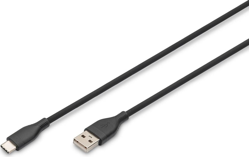 DIGITUS USB 2.0 aansluitkabel Type C -A Silicon St/St 1m s