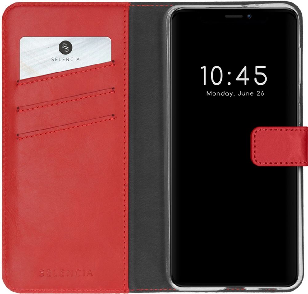Selencia Echt Lederen Bookcase iPhone 13 Mini - Rood