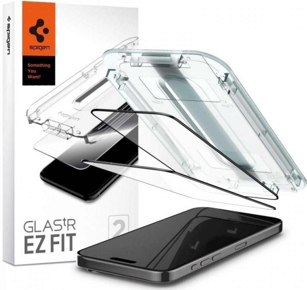 Spigen GLAS.tR EZ Fit - Schermbeschermer voor mobiele telefoon