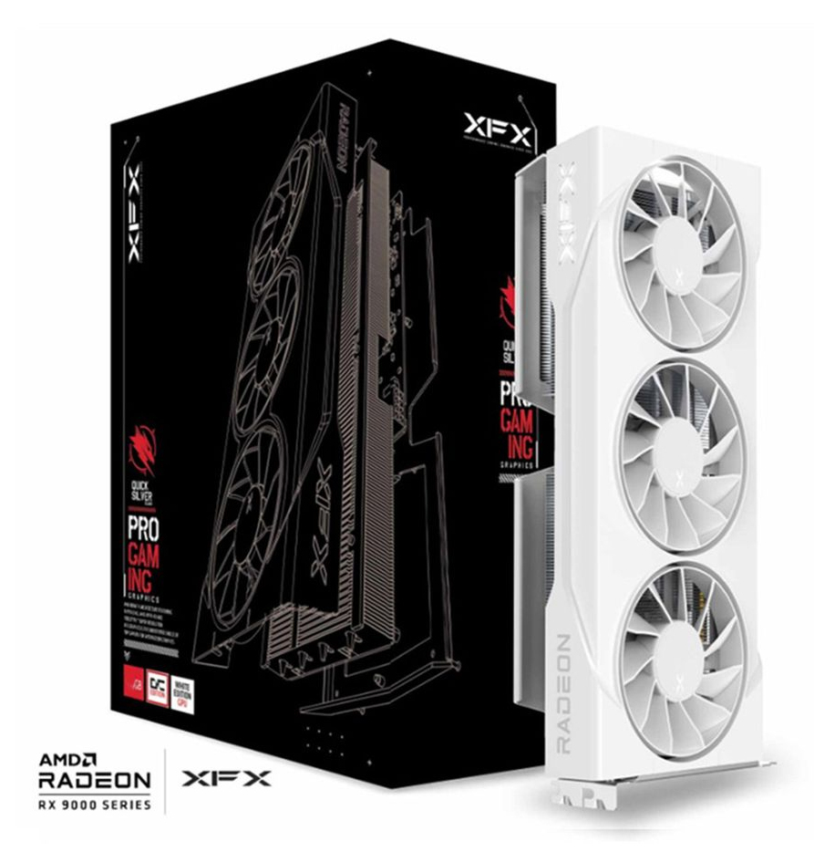 XFX Swift AMD Radeon RX 9060 XT OC White Triple Fan Gaming Edition - Videokaart