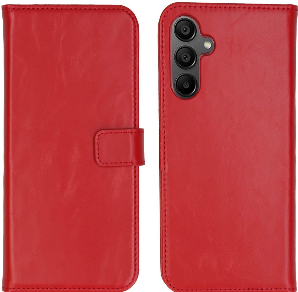 Selencia Echt Lederen Bookcase Samsung Galaxy A15 (5G/4G) - Rood