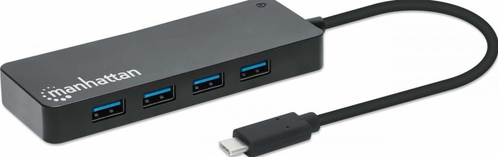Manhattan 7-Port USB Hub C-Stecker A-Buchse 5Gbit/s schwar