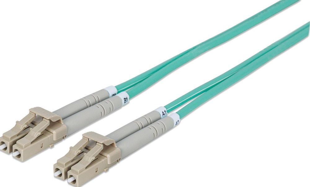 Intellinet LWL aansluitkabel LC/LC 1m Multimode OM3 aqua