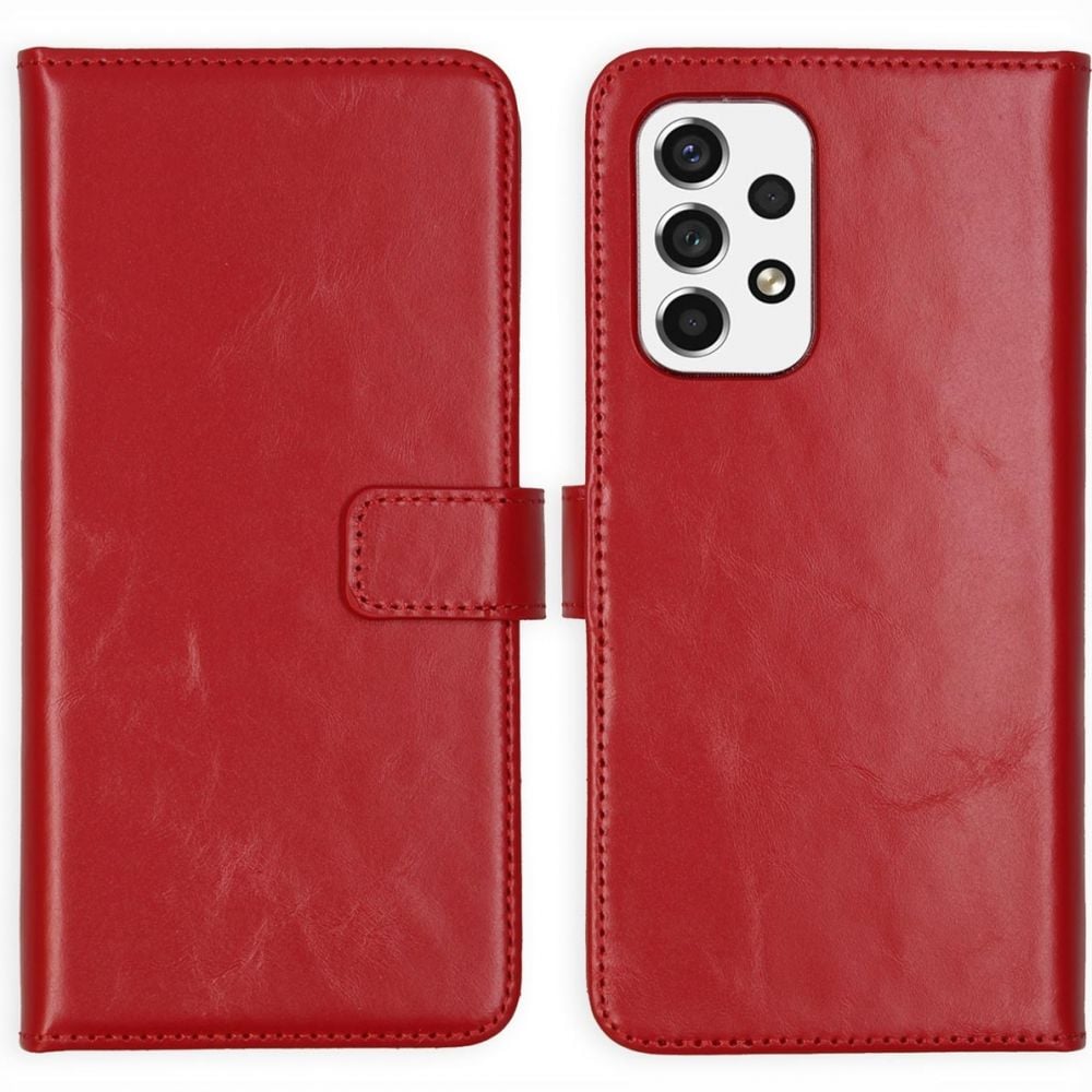 Selencia Echt Lederen Bookcase Samsung Galaxy A53 - Rood