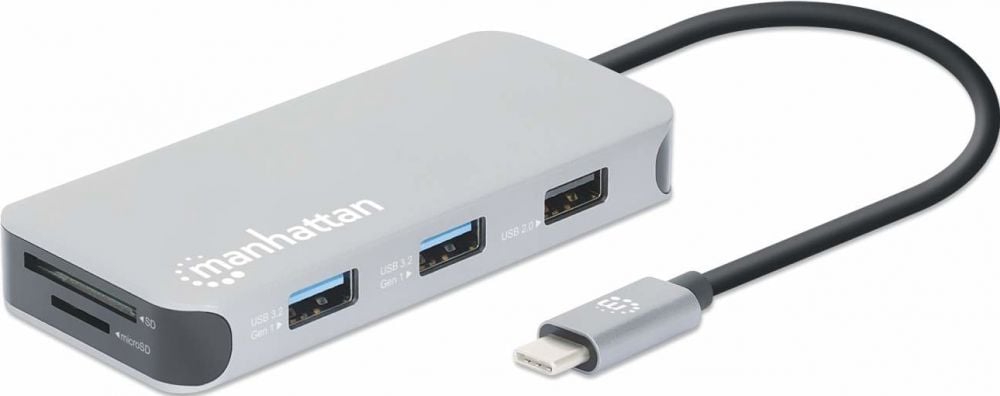 Manhattan USB-C 8-in-1 Dockingstation HDMI RJ45 3xUSB-A