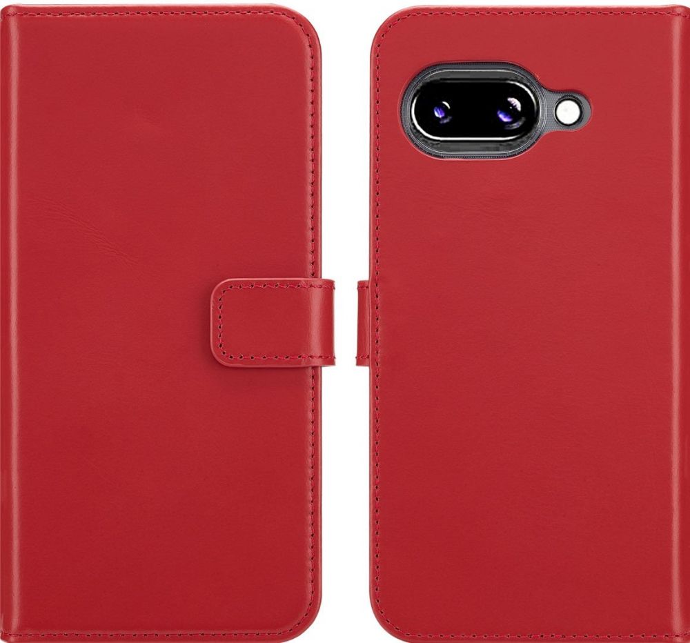 Selencia Echt Lederen Bookcase Google Pixel 9A - Rood