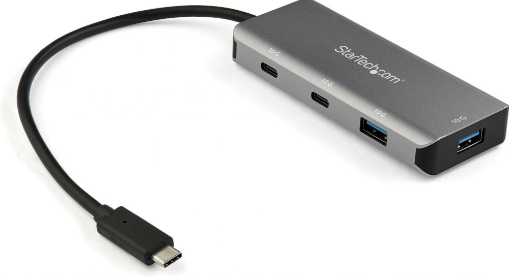 StarTech.com 4 Port USB C Hub w 2x USB A & 2x USB C, SuperSpeed 10Gbps USB Type-C 3.13.2 Gen 2 Hub, USB Bus Powered, Portable USB-C to USB Adapter