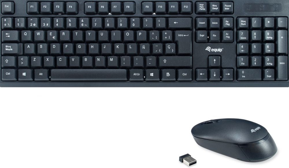 Equip Wireless Tastatur + Maus, Layout spansich schwarz