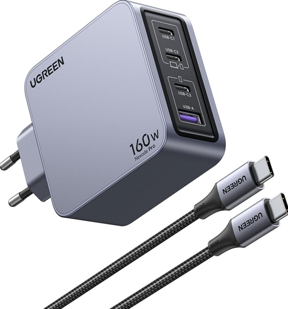 Nexode Pro USB A 3 USB C 160W GaN Tech Fast Charger