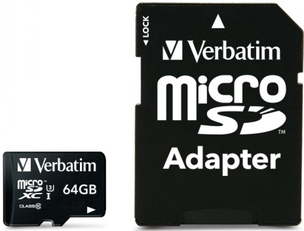 Verbatim Pro, 64 GB, MicroSDXC, Klasse 10, UHS, 90 MB/s, 45 MB/s