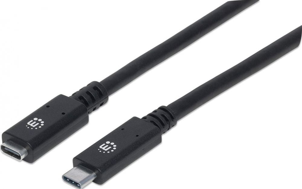 Manhattan USB3.1 Kabel 10Gbit/s C-stekker auf C-Buchse 0,5m