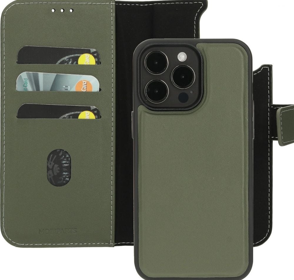 Mobiparts Leather 2 in 1 Wallet Case Apple iPhone 15 Pro Max Green - Smartphonehoesje