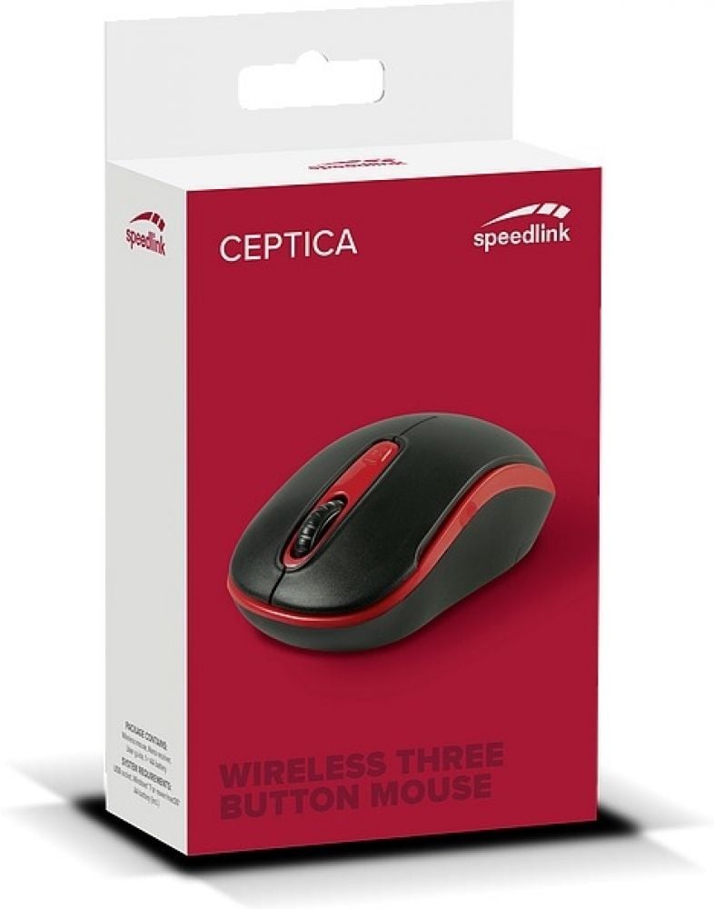 Speedlink Maus CEPTICA, kabellos, schwarz-rot retail