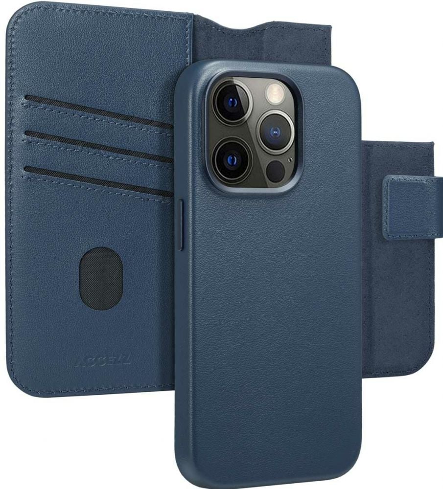 Accezz Leather Bookcase 2-in-1 met MagSafe iPhone 15 Pro - Nightfall Blue