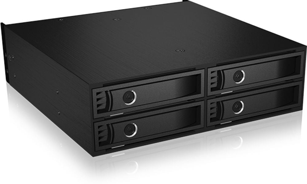 HD enclosure backplane 2,5 x4 ICY BOX SATA/SAS  HDD/SSD up to 15mm, metal, aluminum, black
