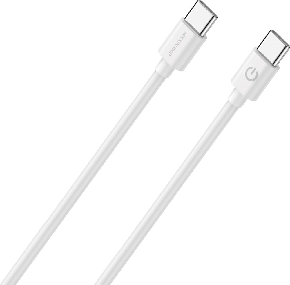 RealPower Lade/Datenkabel USB-C auf USB-C 1m weiß