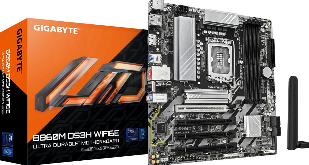 GIGABYTE GIGABYTE B860M DS3H WIFI6E moederbord Intel B860 LGA 1851 (Socket V1) micro ATX