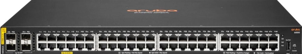 HPE Aruba 6000 48G Class4 PoE 4SFP 370W Switch - Switch