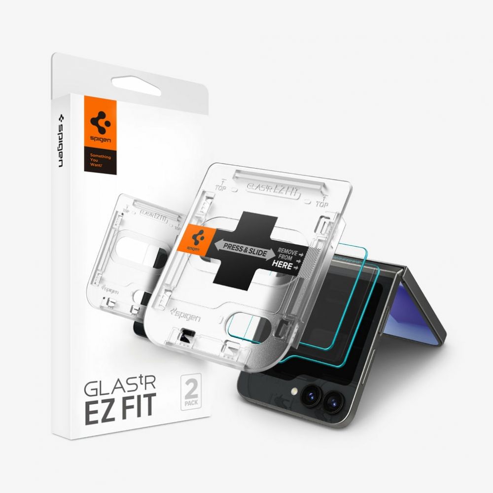 Spigen GLAS.tR EZ Fit - Schermbeschermer voor mobiele telefoon