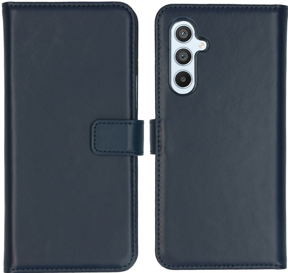 Selencia Echt Lederen Bookcase Samsung Galaxy A54 (5G) - Blauw