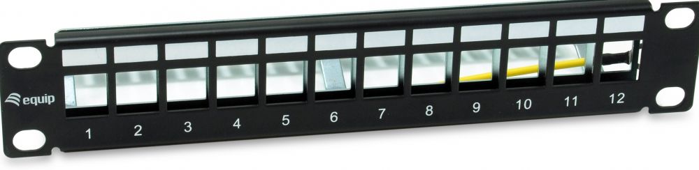Equip Patchpanel 12x RJ45 Cat6A 10" FTP 1HE Premium zwart