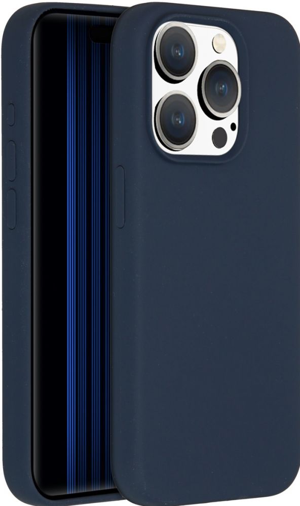 Accezz Liquid Silicone Backcover met MagSafe iPhone 15 Pro - Donkerblauw
