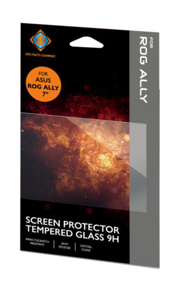 DELTACO Bescherm je Asus ROG Ally 7' met deze kristalheldere schermbeschermer van gehard glas, met hardheid van 9H, schok- en krasbestendigheid en een