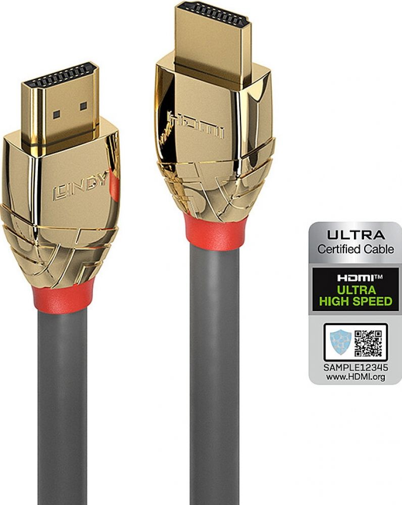 Lindy HDMI Kabel Ultra High Speed 3m, Gold Line