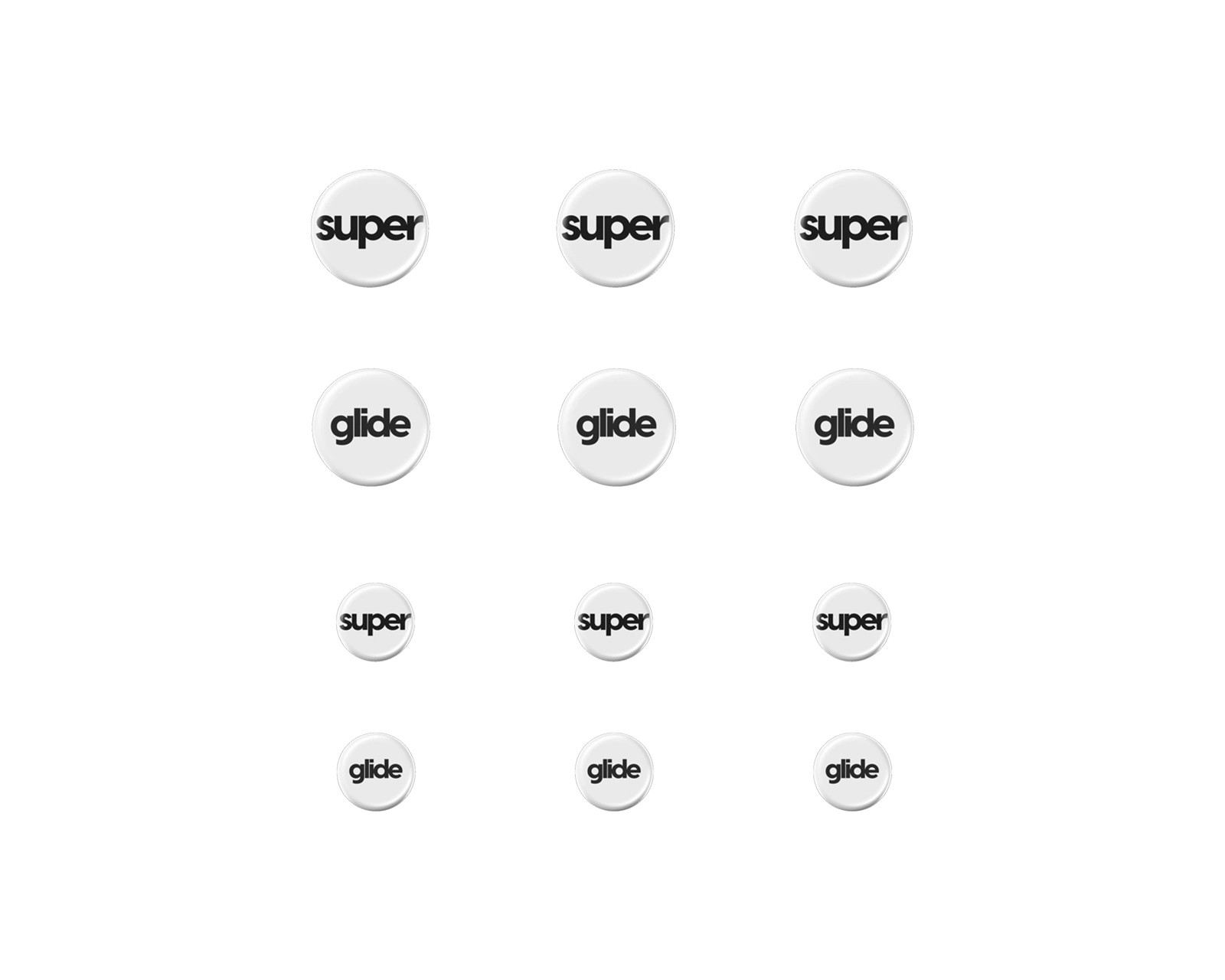PULSAR Superglide Version 2 Glass Skates Dots, Universal, 6mm + 9mm, 12 pcs - Muisvoeten