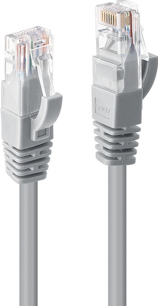 LINDY 3m CAT6 U/UTP Snagless Gigabit Network Cable. Grey