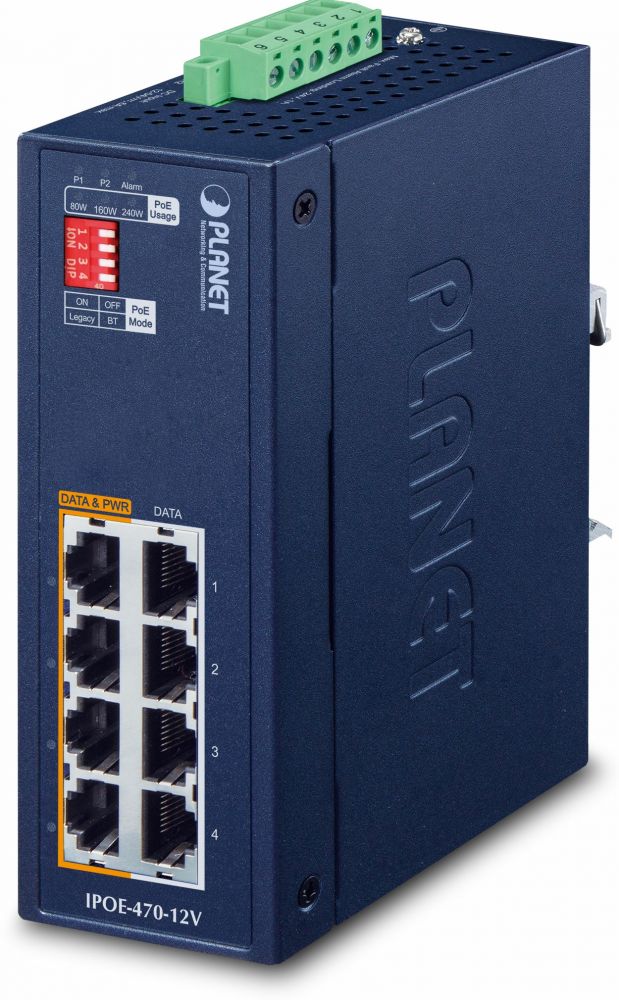 PLANET Industrial 4-Port GE 802.3bt PoE++ Injector Hub