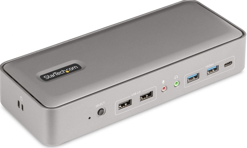 StarTech.com Dual-Laptop USB-C KVM Docking Station, Dual Monitor 4K 60Hz DisplayPort Dock, 5-Port USB Hub, GbE, 90W45W Power Delivery to Two Laptops,
