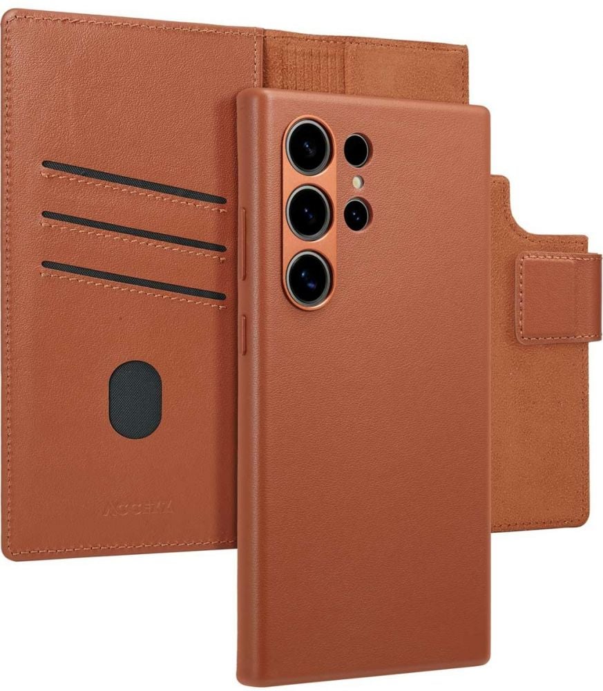 Accezz Leather Bookcase 2-in-1 met MagSafe Samsung Galaxy S24 Ultra - Sienna Brown