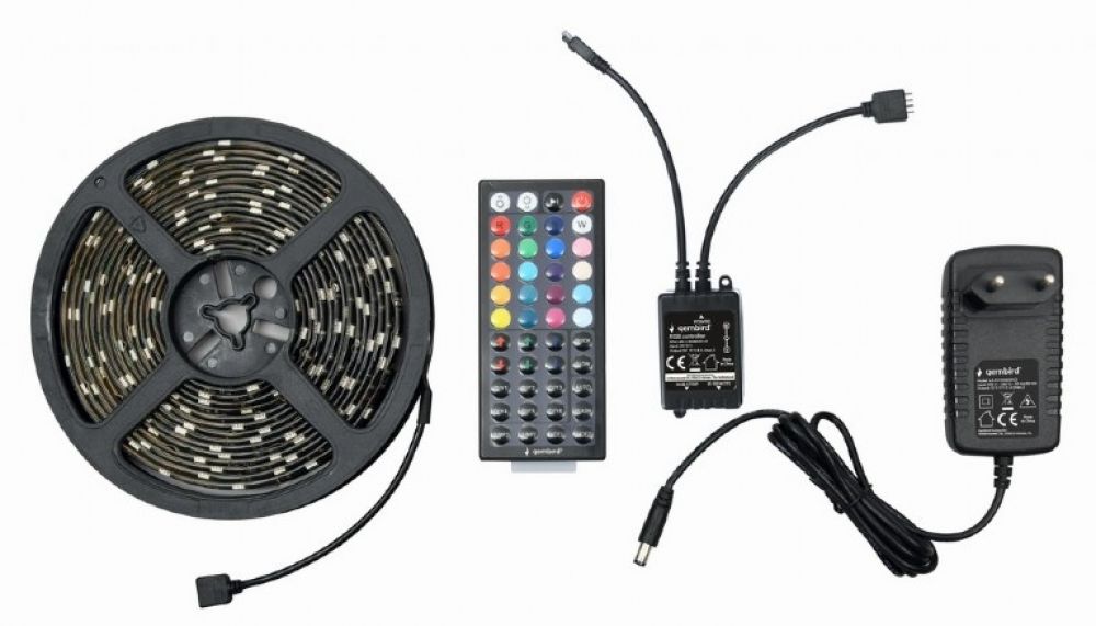 GEMBIRD gembird RGB-LED-Streifen,m afstandsbediening en voeding 5 m